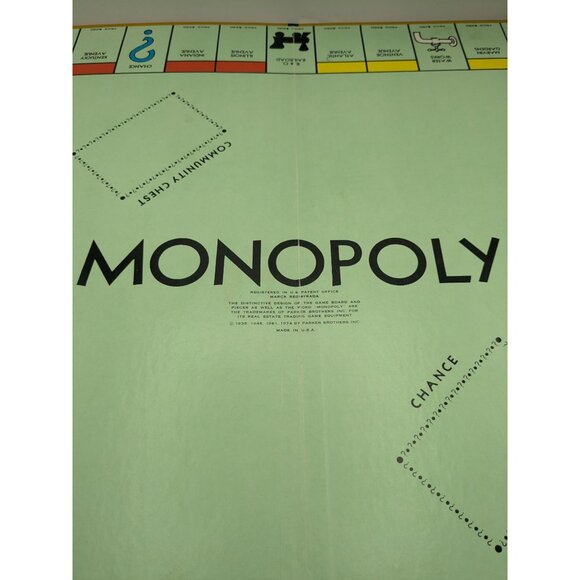 Monopoly Anniversary Edition 1974 Replacement Game Board - Picture 5 of 6